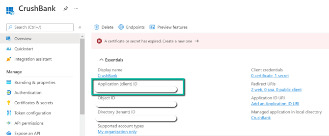 Azure SSO Client ID