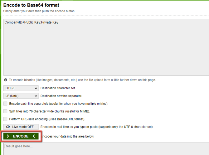 Base64encode.org encode