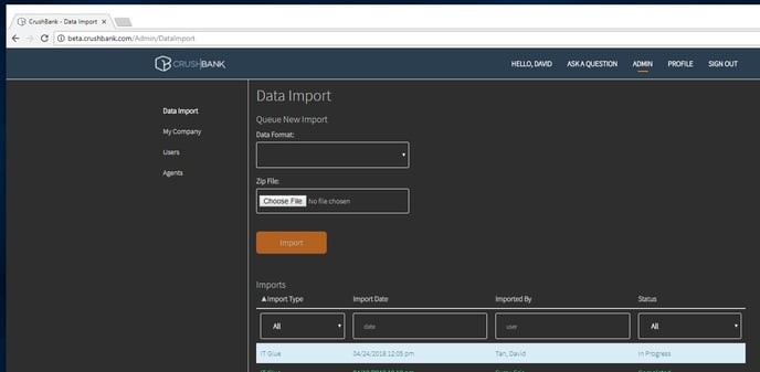 ItGlue import in progress