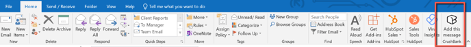Outlook add-in toolbar