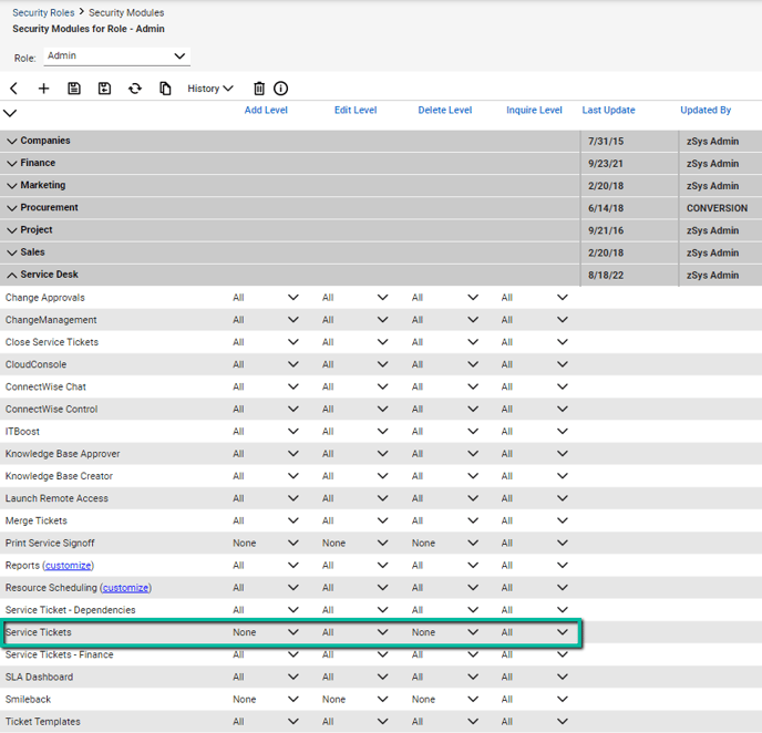 Solved My Ticket Functionality API update